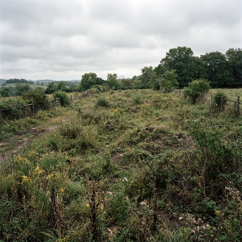 Overgrown lot before dirt work